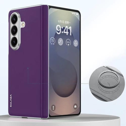 Funda de cuero líquido SULADA Skin Feel para Samsung Galaxy Z Fold7 5G, a prueba de golpes (morado)