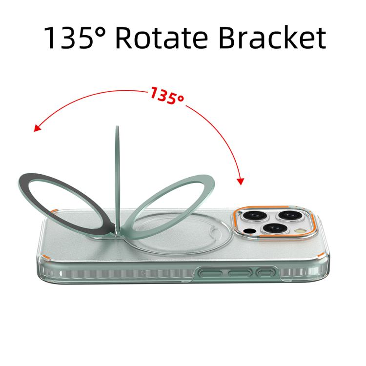 Funda colorida 2 en 1 con soporte de anillo MagSafe para iPhone 15 Pro (transparente)