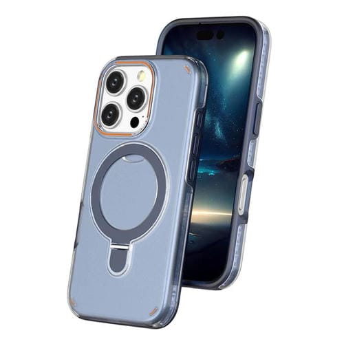 Funda colorida 2 en 1 con soporte de anillo MagSafe para iPhone 16 Pro (azul rey)