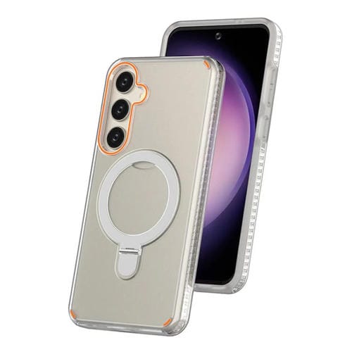 Funda para Samsung Galaxy S25+ / S24+ 5G, colorida, 2 en 1, con soporte de anillo MagSafe (transparente)