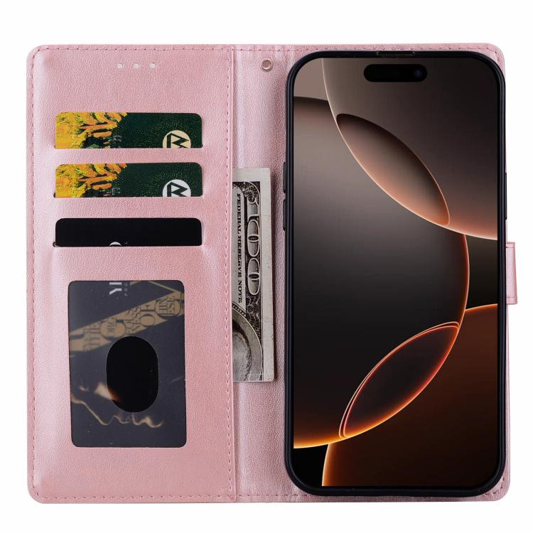 Funda de piel con relieve a cuadros para iPhone 15 Pro Max (rosa)
