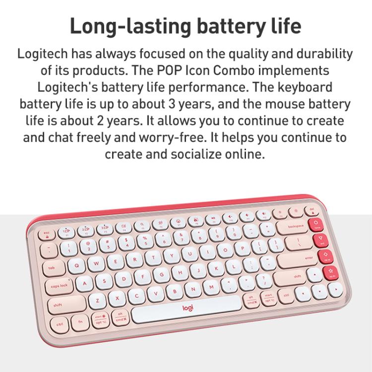 Conjunto teclado y ratón inalámbricos Logitech POP ICON Combo Bluetooth (Negro)
