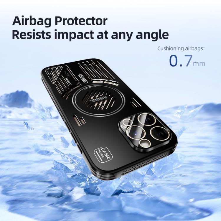 Funda para iPhone 14 Pro ABEEL Ice Fox Series con disipador de calor magnético (azul)