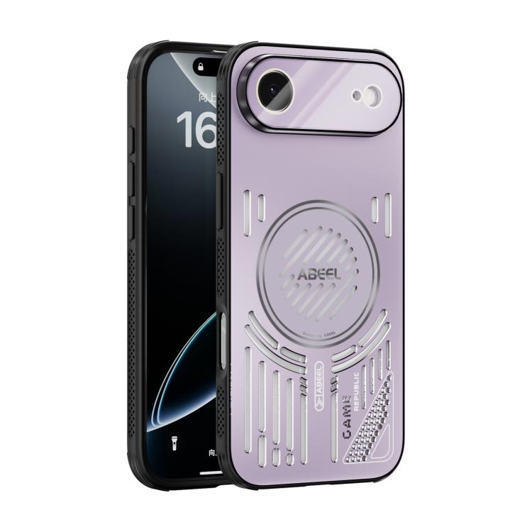 Funda ABEEL Ice Fox Series con disipador de calor Magsafe para iPhone 17 Air (rosa y morado)
