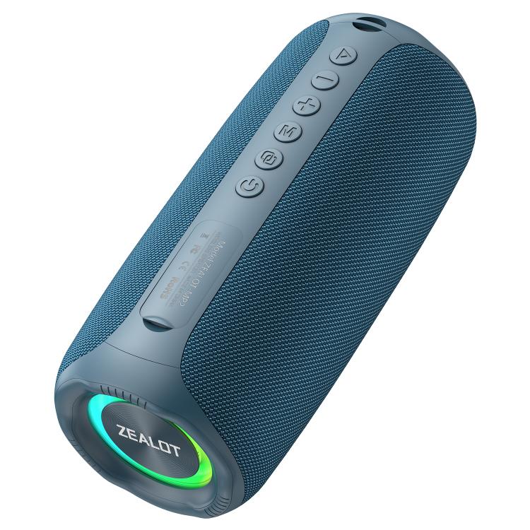 Altavoz Bluetooth portátil Zealot MP2 de 20 W RGB para exteriores (azul)