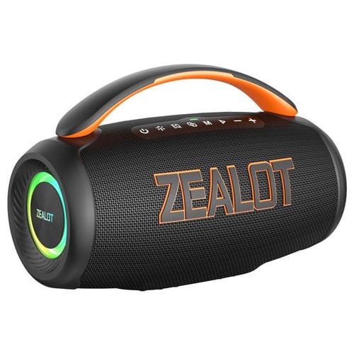 Altavoz Bluetooth portátil Zealot P12 de 60 W con RGB para exteriores (negro)