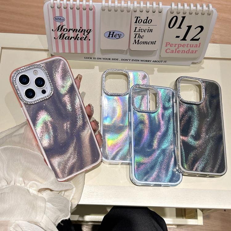 Funda 3 en 1 con diseño de arena movediza y marco de diamante para iPhone 11 Pro Max (plateada)
