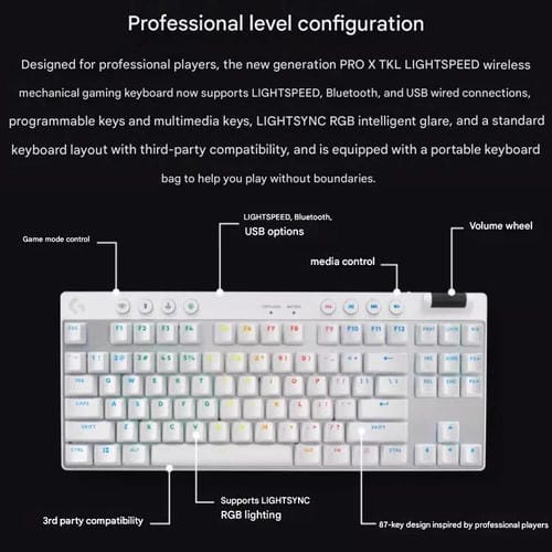 Teclado inalámbrico Logitech G PRO X TKL interruptores mecánicos GX-T (Negro)