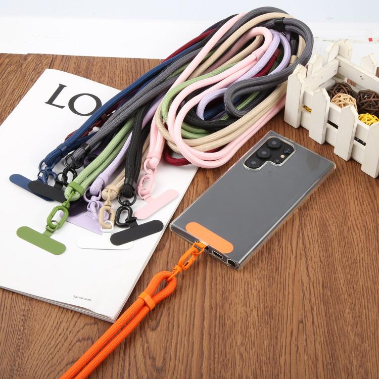 7mm Polyester Solid Color Two-way Adjustable Crossbody Mobile Phone Lanyard with Metal Gasket(Purple)