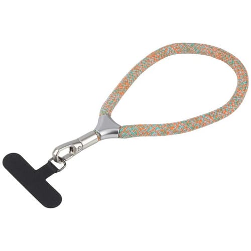 8mm Adjustable Silver Buckle Wrist Short Strap Anti-lost Mobile Phone Lanyard(Orange Colorful)