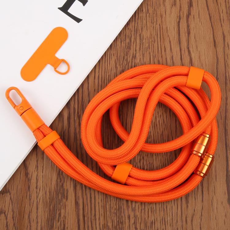 7mm 3 in 1 Threaded Adjustable Crossbody Mobile Phone Lanyard(Camel)