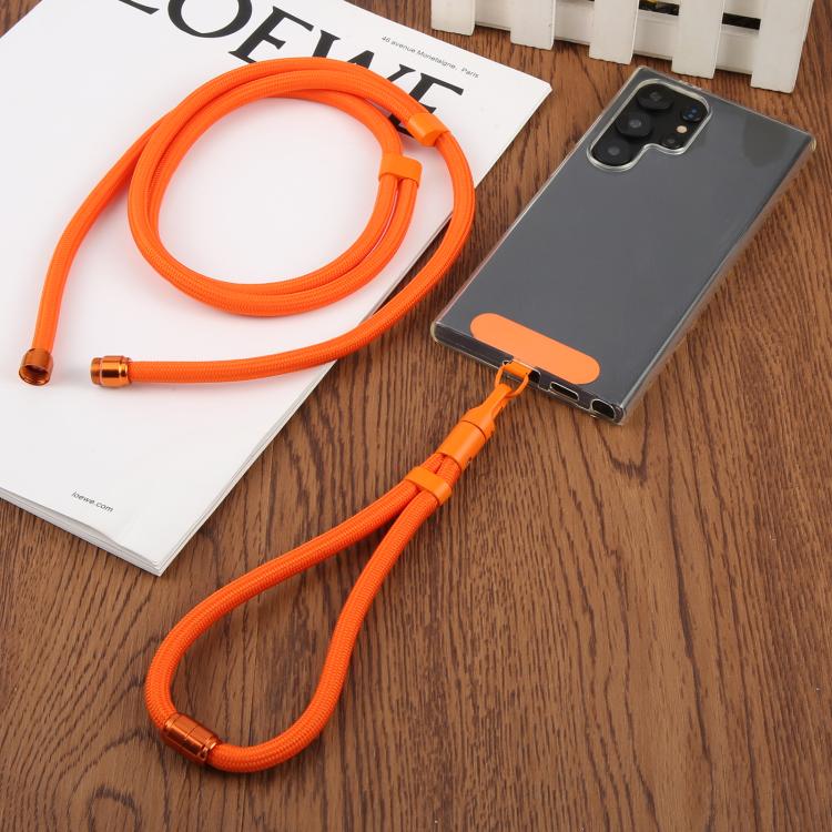 7mm 3 in 1 Threaded Adjustable Crossbody Mobile Phone Lanyard(Camel)