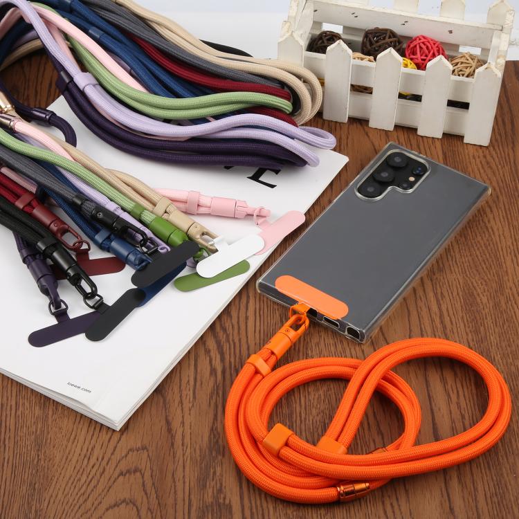 7mm 3 in 1 Threaded Adjustable Crossbody Mobile Phone Lanyard(Black)