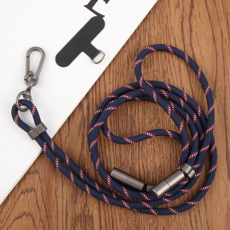 Type-C to 8 Pin Data Charging Cable Crossbody Phone Long Lanyard(Dark Blue)