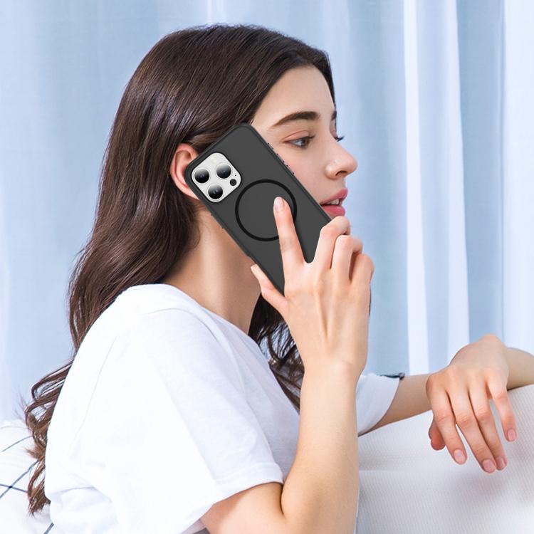 Funda híbrida de TPU Magsafe original para iPhone 16 Pro (negro)