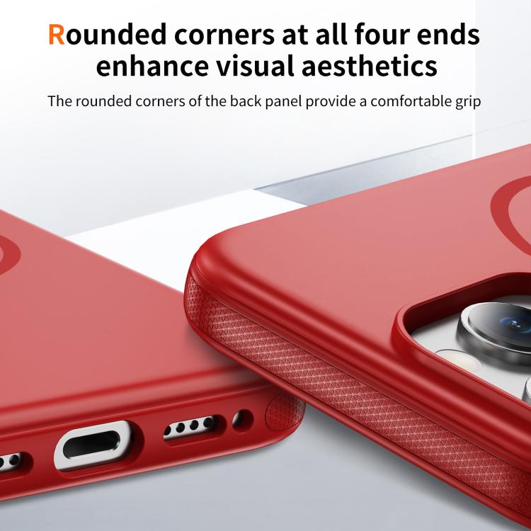 Funda híbrida de TPU Magsafe original para iPhone 16 Pro (roja)