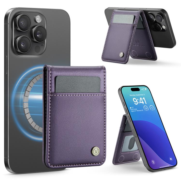 JEEHOOD J06 British Style RFID Magnetic Card Bag(Purple)