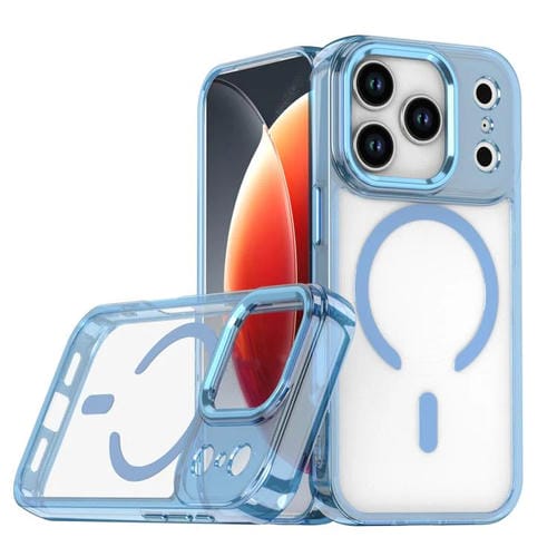 Funda magnética transparente MagSafe para iPhone 17 Pro (azul)