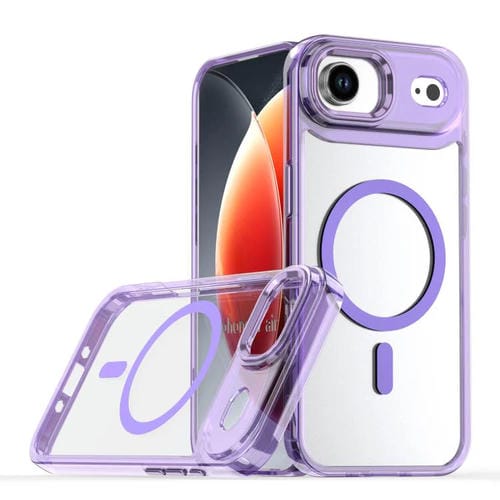 For iPhone 17 Air MagSafe Magnetic Clear Phone Case(Purple)