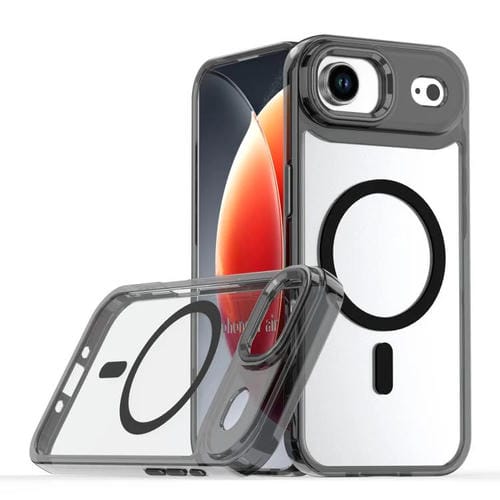 For iPhone 17 Air MagSafe Magnetic Clear Phone Case(Black)
