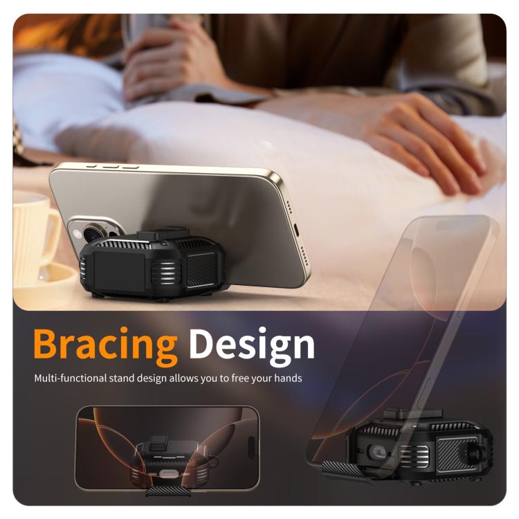 Estuche magnético MagSafe de dos colores para AirPods Pro 2 con soporte y cierre de seguridad (negro y azul claro)