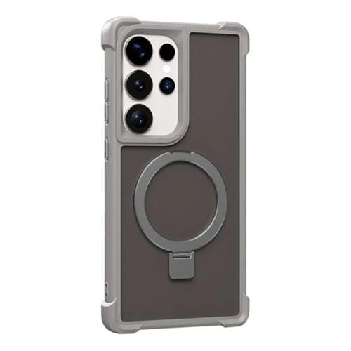 Funda para Samsung Galaxy S23 Ultra 5G con soporte MagSafe de cuatro esquinas a prueba de golpes (gris)