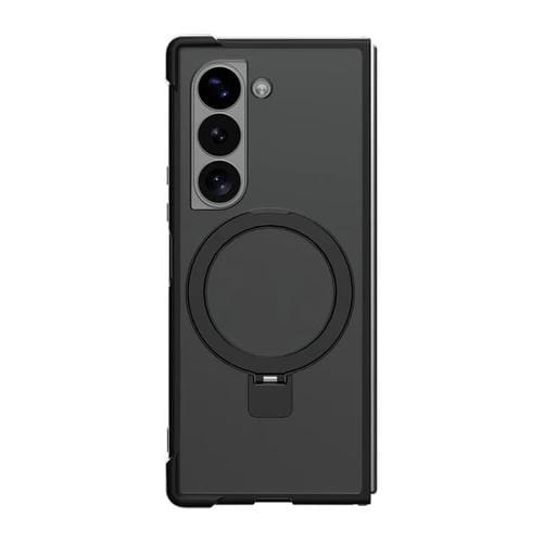 Funda para Samsung Galaxy Z Fold6 con soporte MagSafe de cuatro esquinas a prueba de golpes (negro)