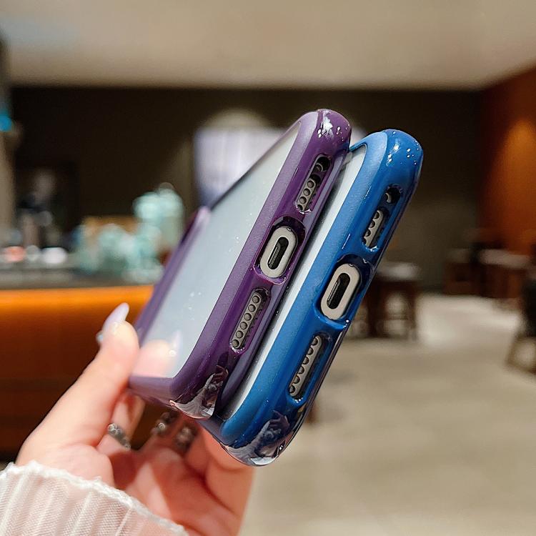 Funda de acrílico TPU transparente con borde liso para Samsung Galaxy S25/S24 5G (morado oscuro)