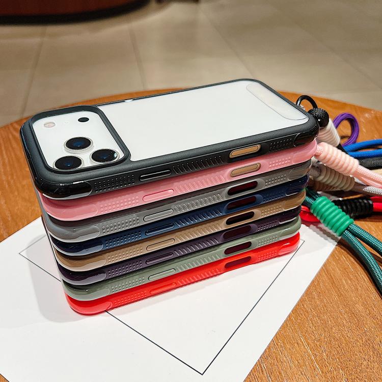Funda de acrílico transparente de TPU con borde liso y correa para la muñeca para Samsung Galaxy S25 Ultra / S24 Ultra 5G (marrón)
