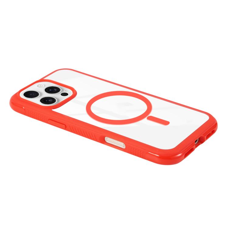 Funda magnética MagSafe transparente con borde liso para Samsung Galaxy S25 Edge 5G (rosa)