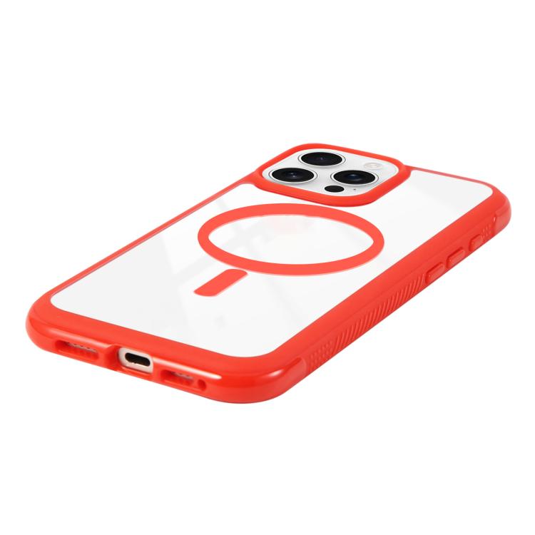 Funda magnética MagSafe transparente con borde liso para Samsung Galaxy S25 Edge 5G (rosa)