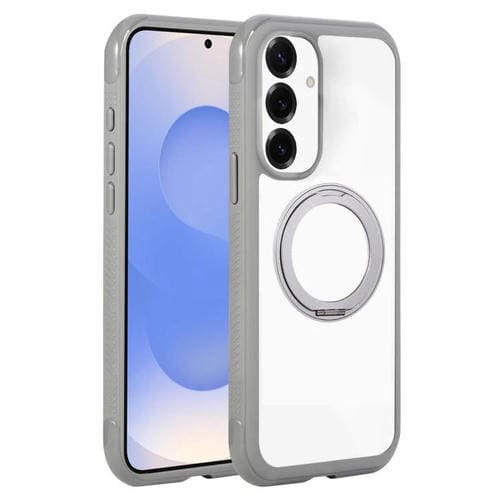 Funda MagSafe para Samsung Galaxy S25/S24 5G con borde transparente y rotación (gris)