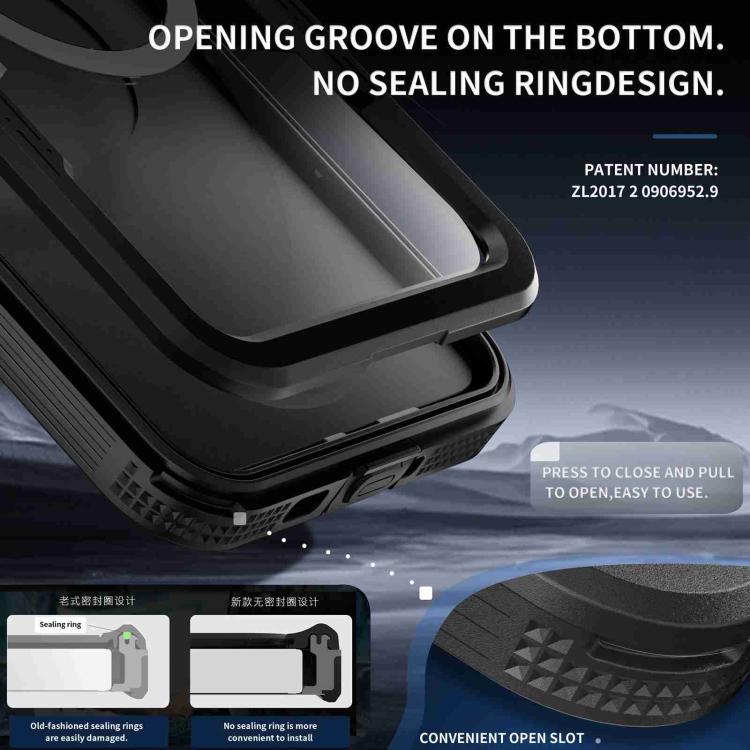 Funda RedPepper para Samsung Galaxy S25+ 5G, resistente al agua IP68, triple protección MagSafe (negra)