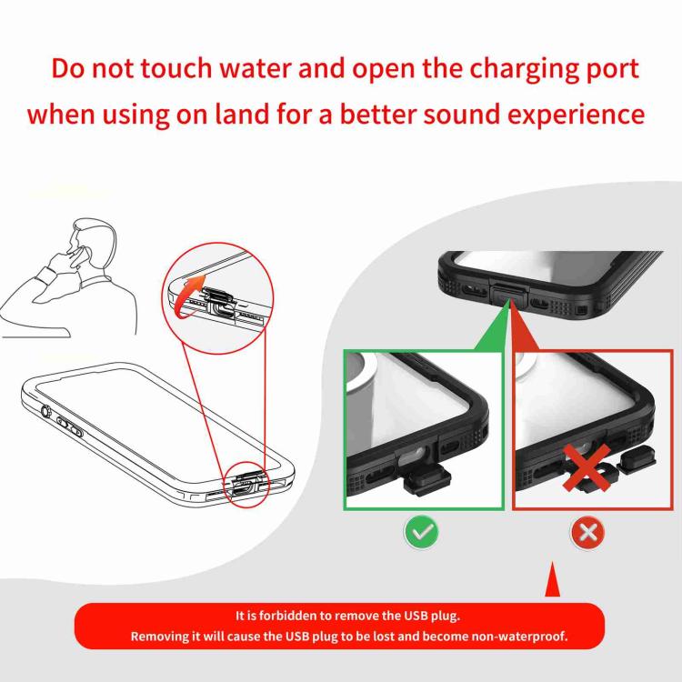 Funda RedPepper para Samsung Galaxy S25+ 5G, resistente al agua IP68, triple protección MagSafe (negra)