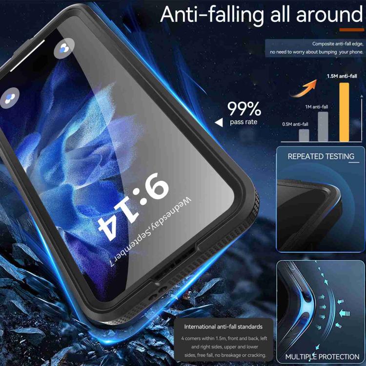 Funda RedPepper para Samsung Galaxy S25+ 5G, resistente al agua IP68, triple protección MagSafe (negra)