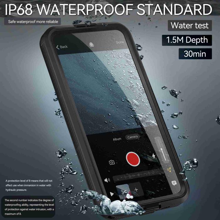 Funda RedPepper para Samsung Galaxy S25+ 5G, resistente al agua IP68, triple protección MagSafe (negra)