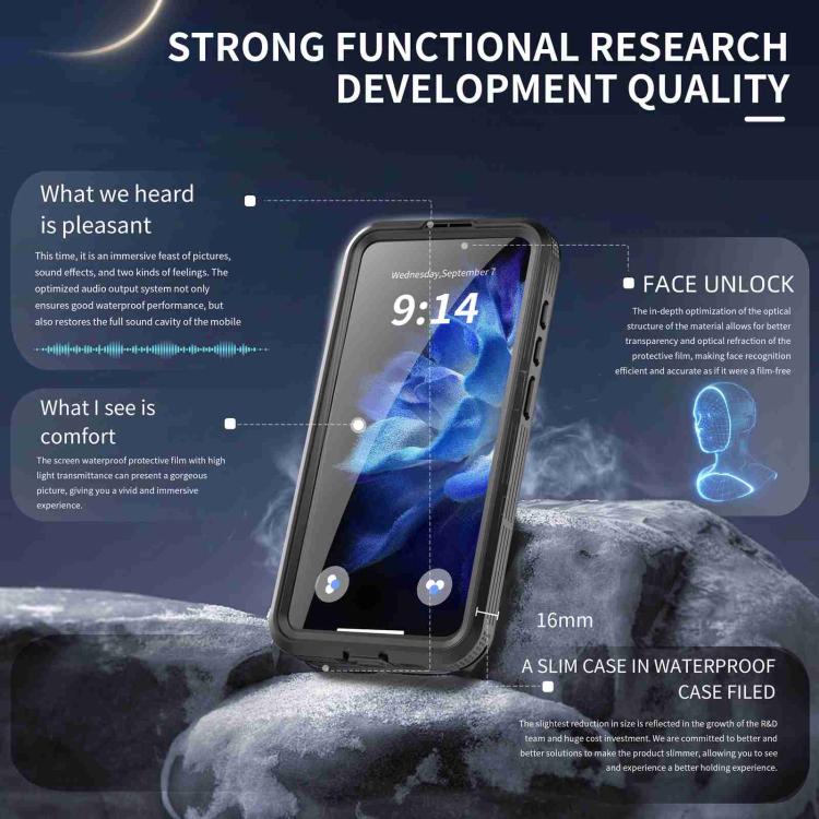 Funda RedPepper para Samsung Galaxy S25+ 5G, resistente al agua IP68, triple protección MagSafe (negra)
