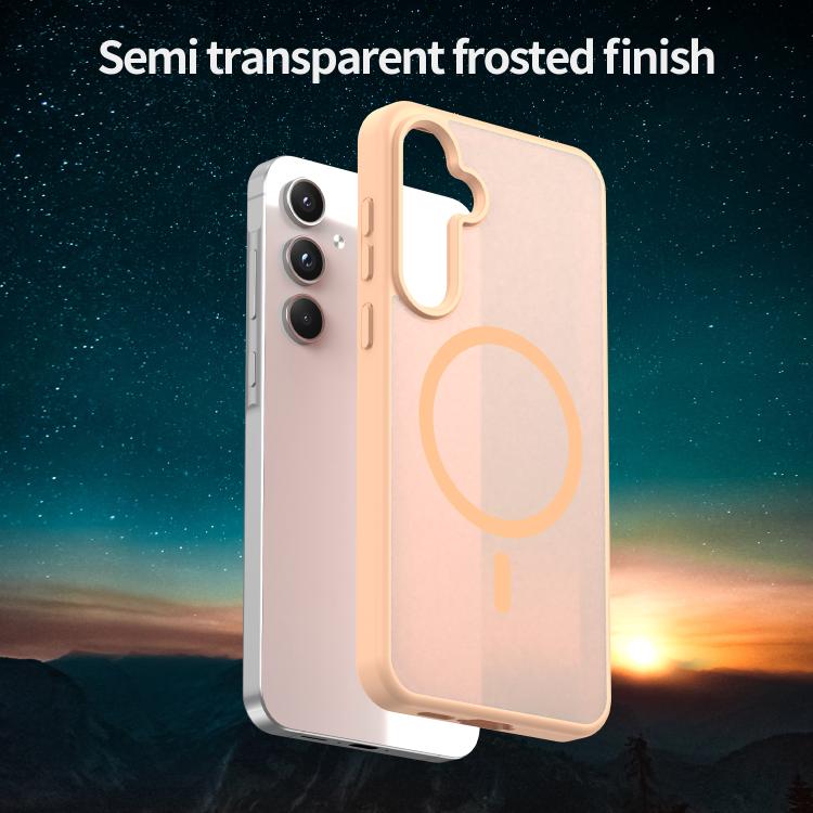 Funda híbrida de TPU translúcida con acabado mate MagSafe para Samsung Galaxy A55 5G (polvo rojo)