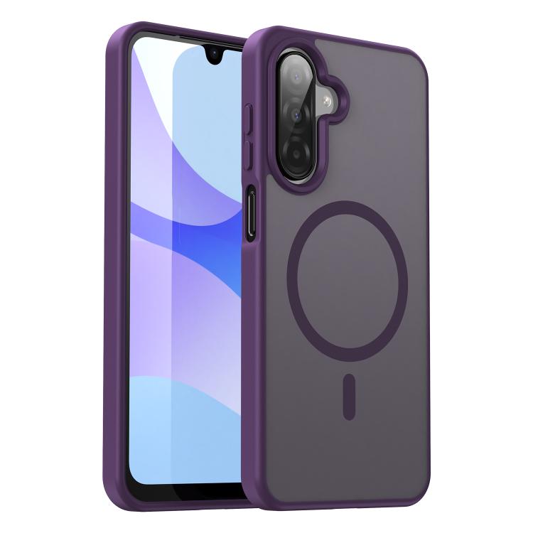 Funda híbrida de PC y TPU translúcida con acabado mate MagSafe para Samsung Galaxy A26 5G (morado cristal)