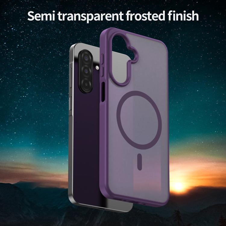 Funda híbrida de PC y TPU translúcida con acabado mate MagSafe para Samsung Galaxy A26 5G (morado cristal)