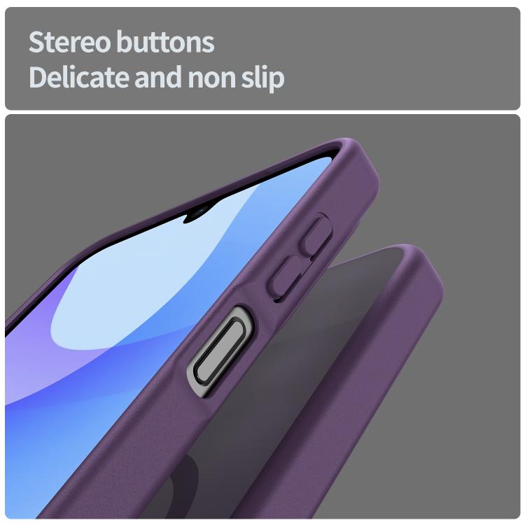 Funda híbrida de PC y TPU translúcida con acabado mate MagSafe para Samsung Galaxy A26 5G (morado cristal)