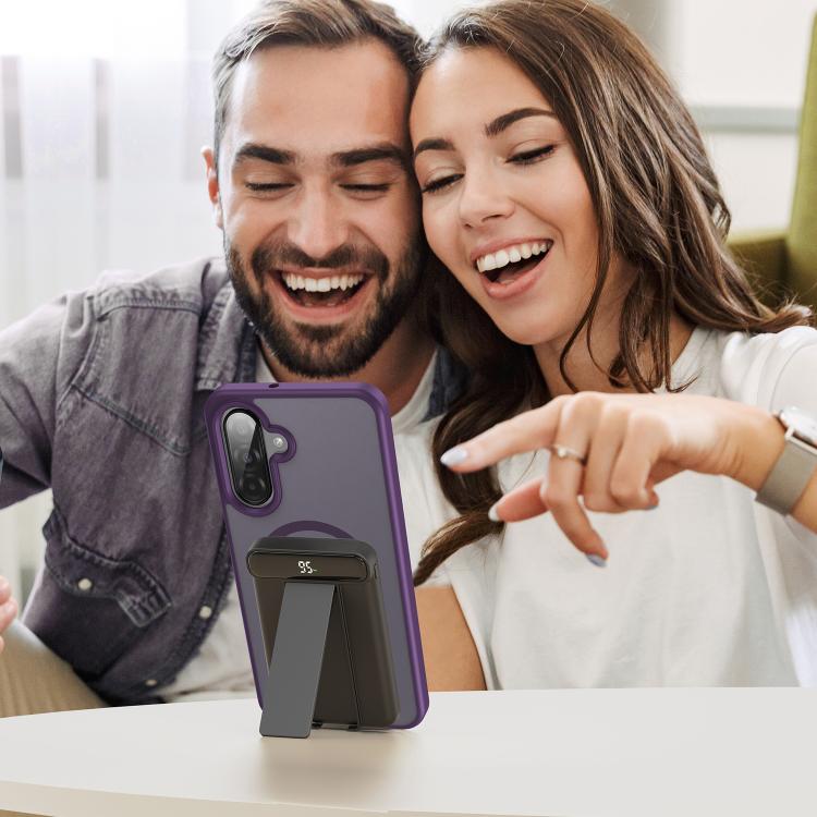 Funda híbrida de PC y TPU translúcida con acabado mate MagSafe para Samsung Galaxy A26 5G (morado cristal)