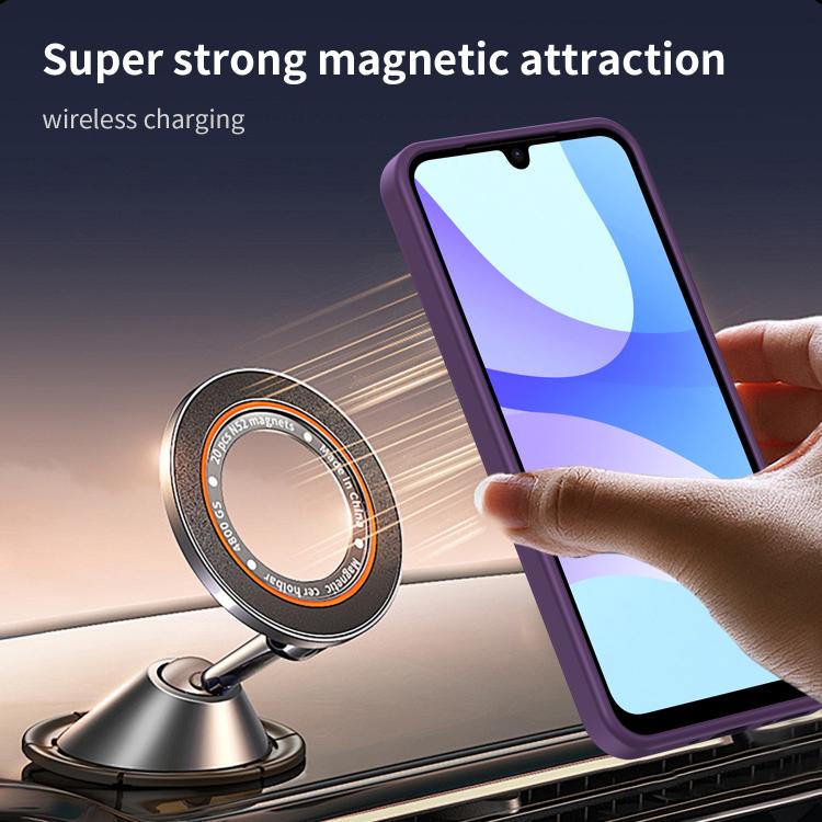 Funda híbrida de PC y TPU translúcida con acabado mate MagSafe para Samsung Galaxy A26 5G (morado cristal)