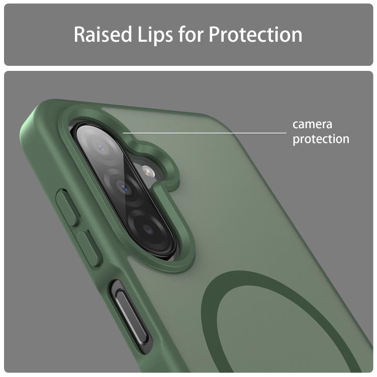 Funda híbrida de TPU translúcida con acabado mate MagSafe para Samsung Galaxy A26 5G (verde oliva)