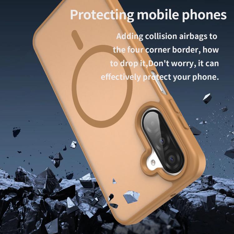 Funda híbrida de TPU translúcida con acabado mate MagSafe para Samsung Galaxy A26 5G (Dorado desierto)