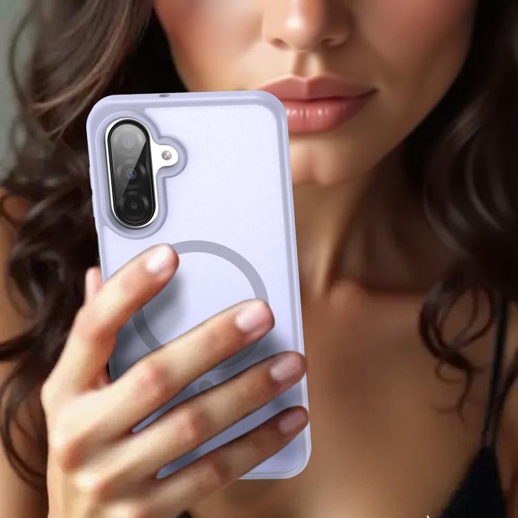 Funda híbrida de TPU translúcida con acabado mate MagSafe para Samsung Galaxy A26 5G (lavanda)
