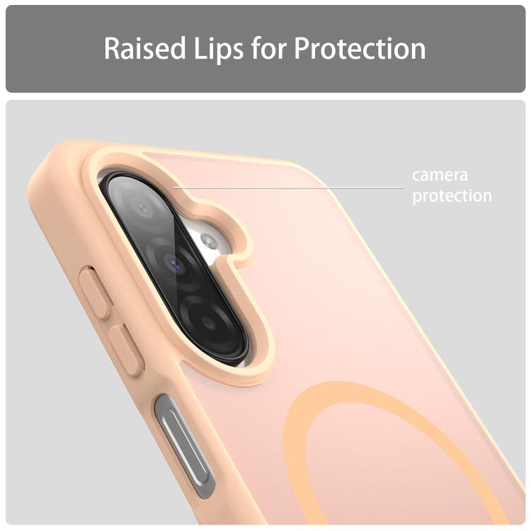 Funda híbrida de TPU translúcida con acabado mate MagSafe para Samsung Galaxy A26 5G (polvo rojo)