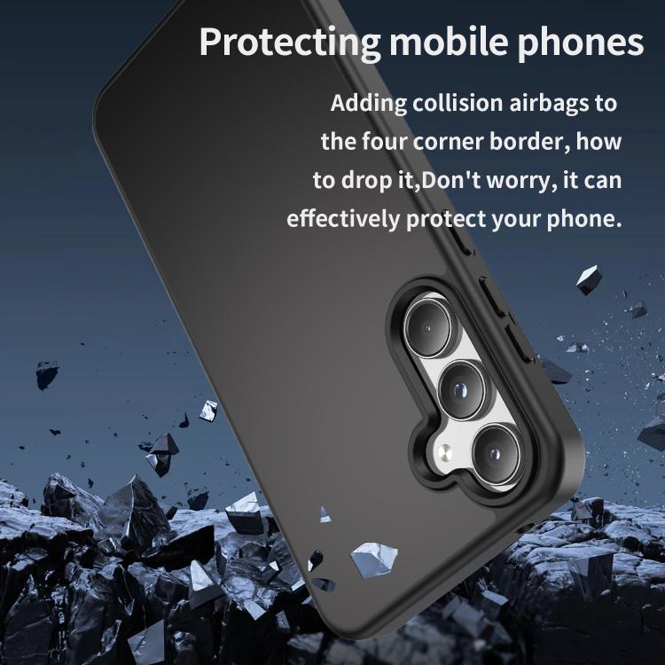 Funda híbrida de TPU translúcida y esmerilada para Samsung Galaxy A55 5G (negro)