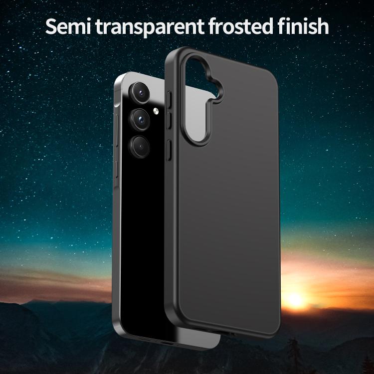 Funda híbrida de TPU translúcida y esmerilada para Samsung Galaxy A55 5G (negro)