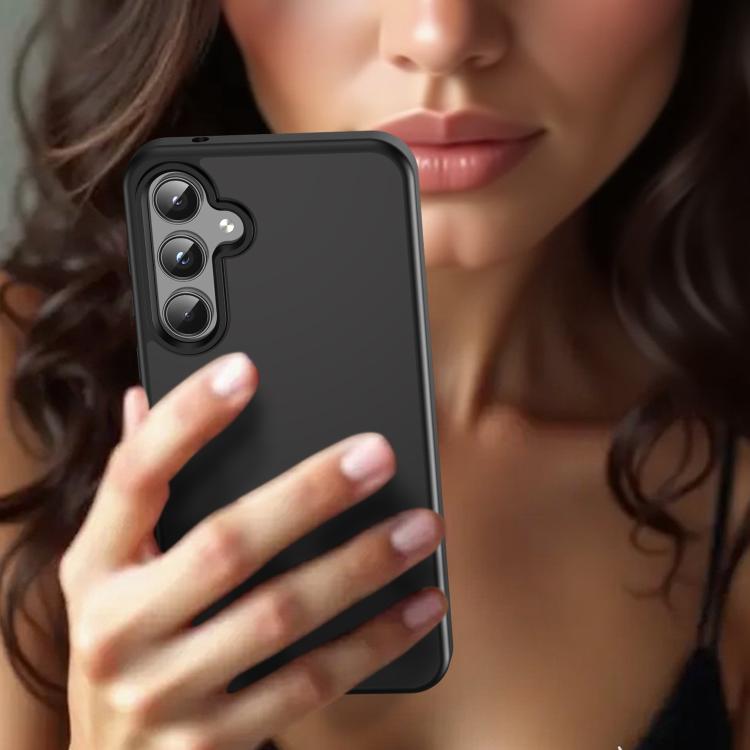 Funda híbrida de TPU translúcida y esmerilada para Samsung Galaxy A55 5G (negro)